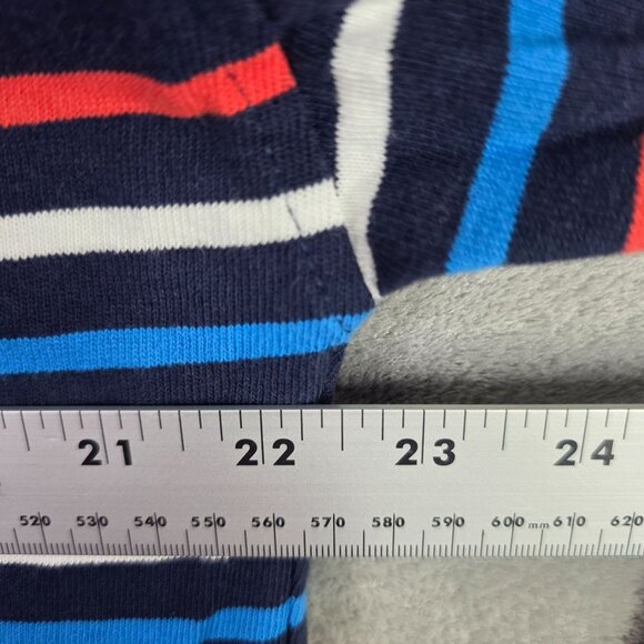 Womens J.Crew Multicolor Striped Cropped Hoodie Shirt Kangaroo Pockets Size L - Picture 5 of 7